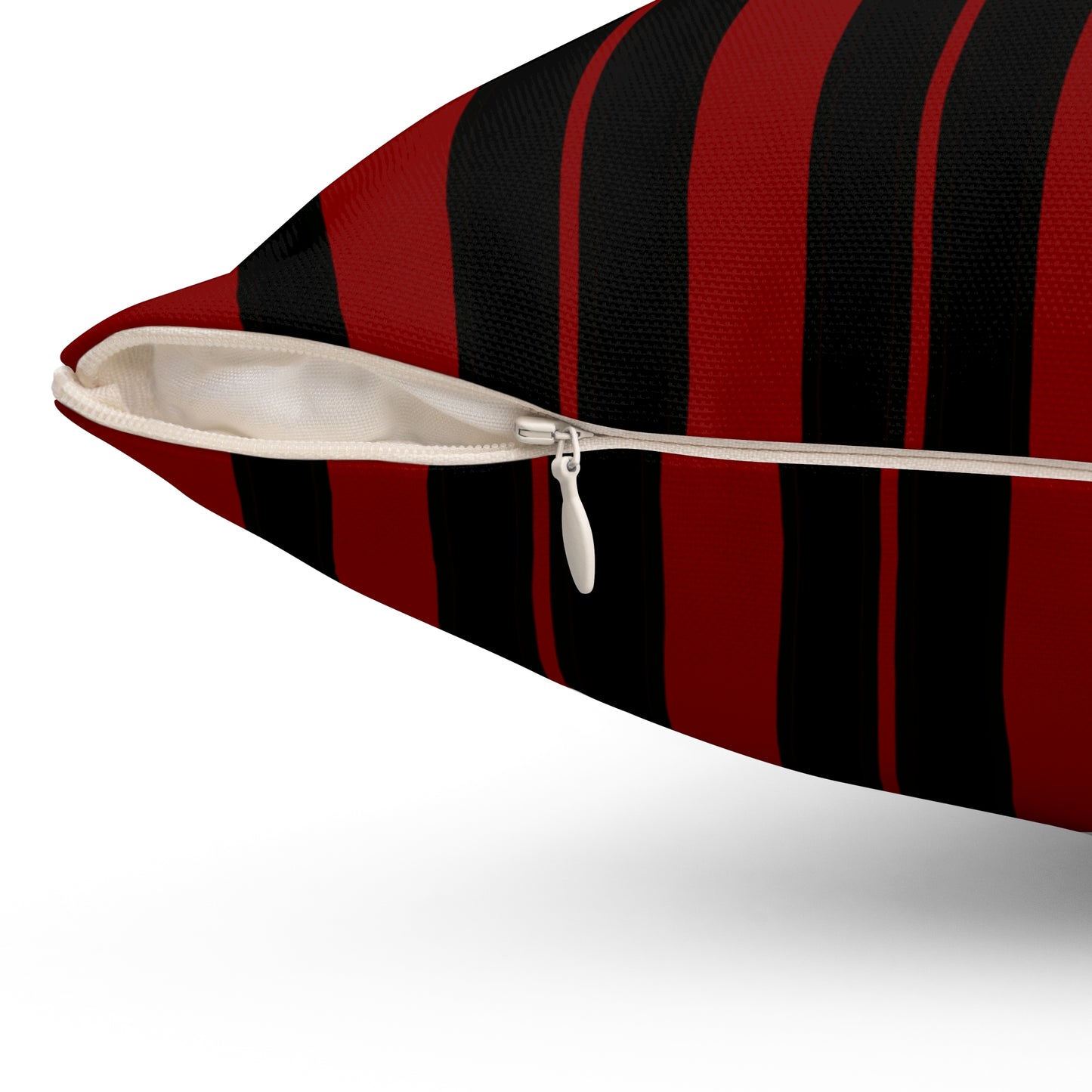 Maroon, Black Retro Stripes Cushion Pillow