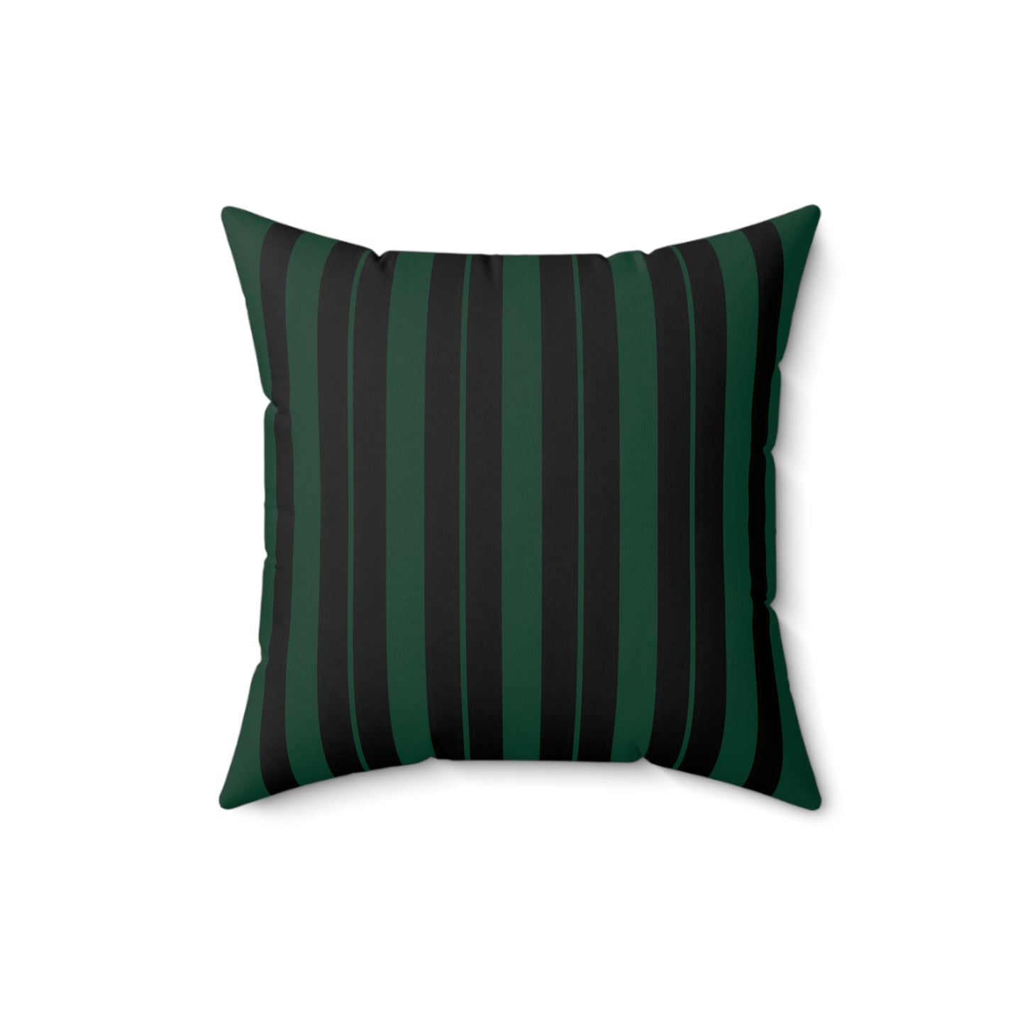 Dark Green, Black Retro Stripes Cushion Pillow