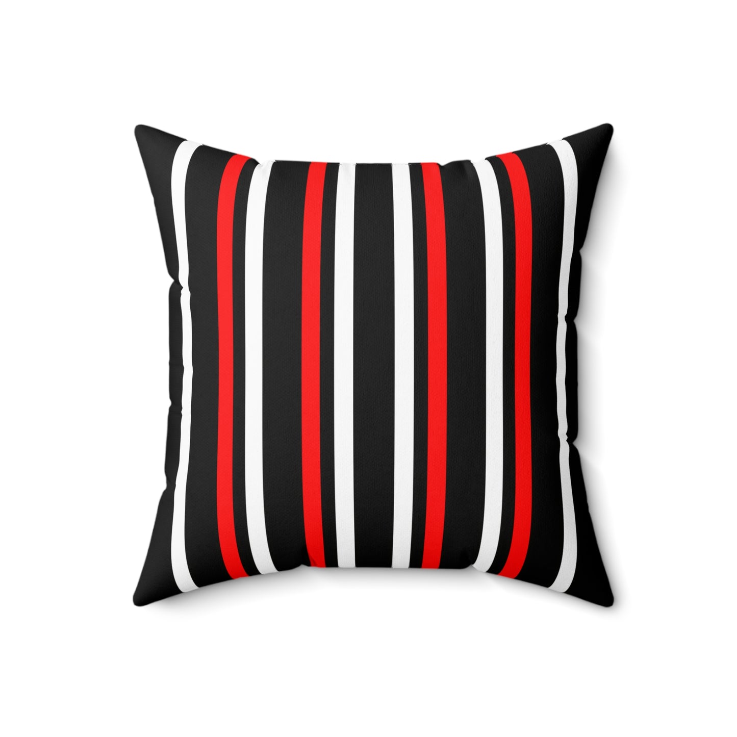 Black, White, Red Retro Stripes Cushion Pillow