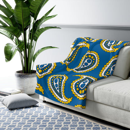 Canary Islands Retro Paisley Blanket Throw