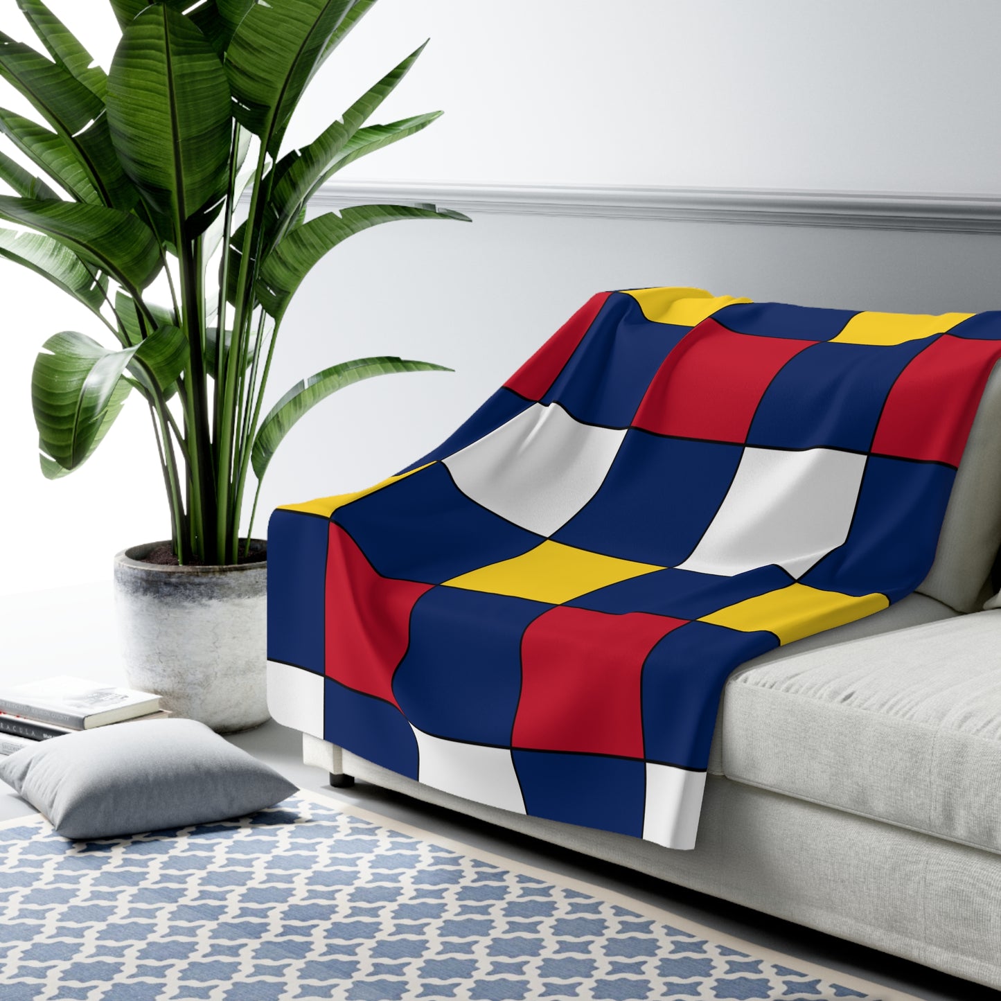Turks And Caicos Islands Retro Check Blanket Throw