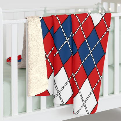 Czechia Retro Argyle Blanket Throw