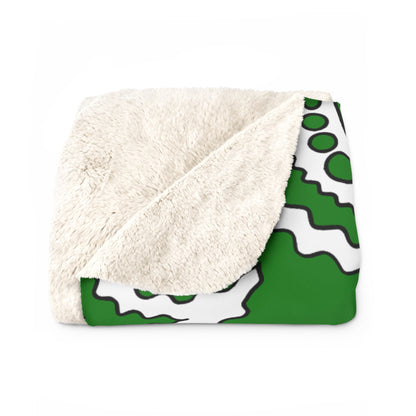 Green, White Retro Paisley Blanket Throw