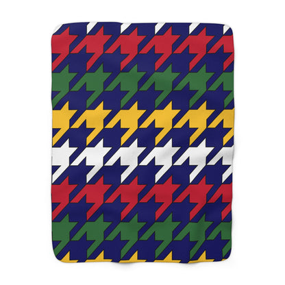 British Virgin Islands Retro Houndstooth Blanket Throw