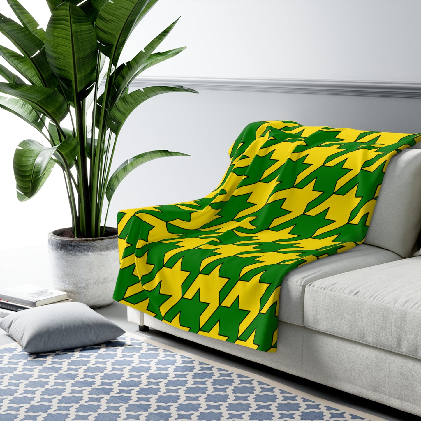 Cocos Islands Retro Houndstooth Blanket Throw
