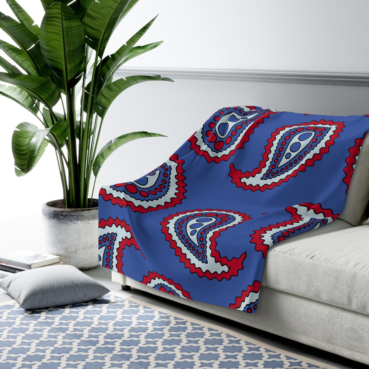 Guam Retro Paisley Blanket Throw
