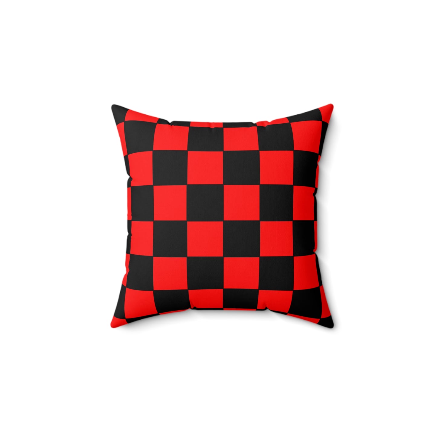Red, Black Retro Check Cushion Pillow