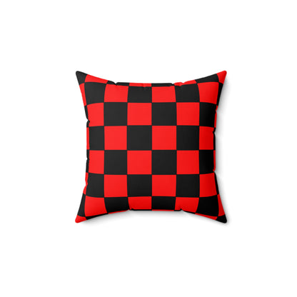 Red, Black Retro Check Cushion Pillow