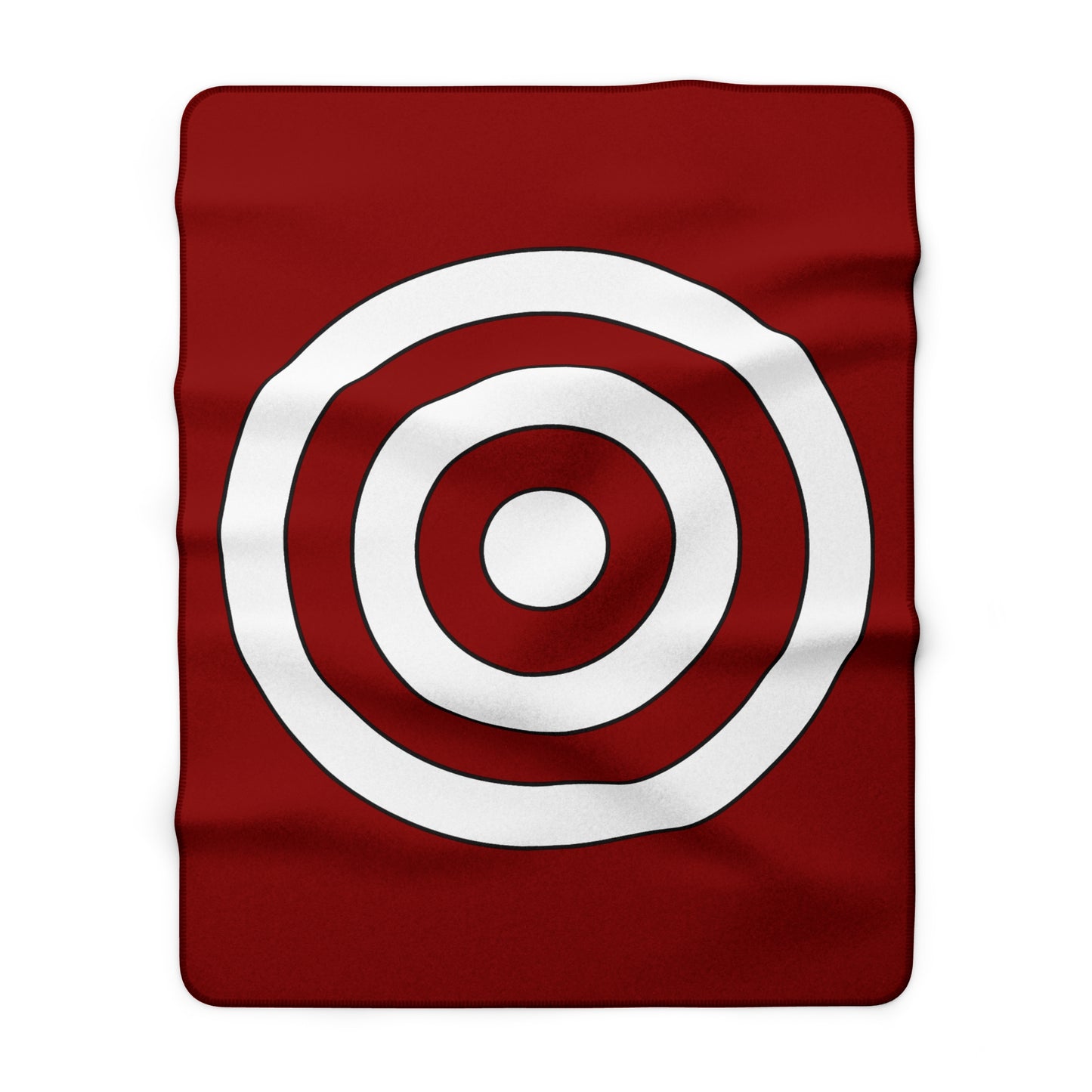 Dark Red, White Retro Target Blanket Throw