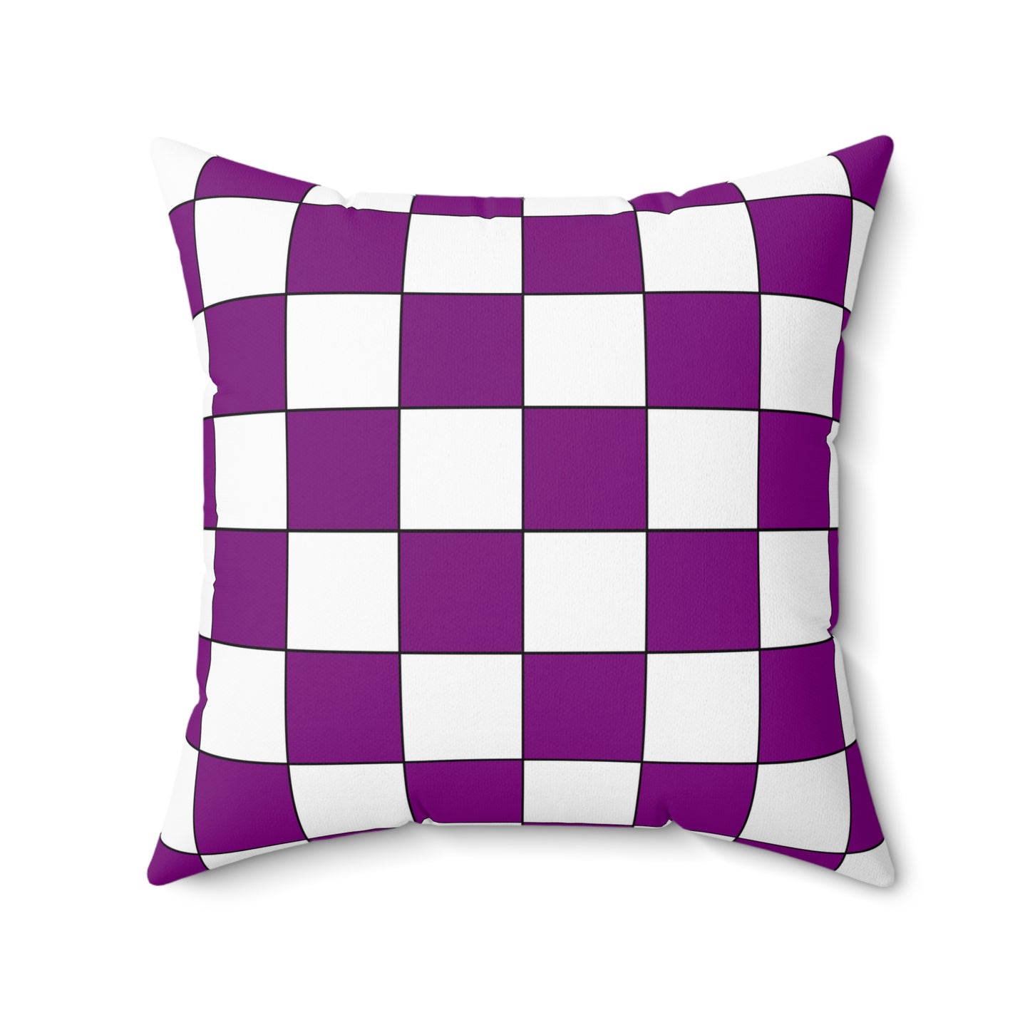 Purple, White Retro Check Cushion Pillow