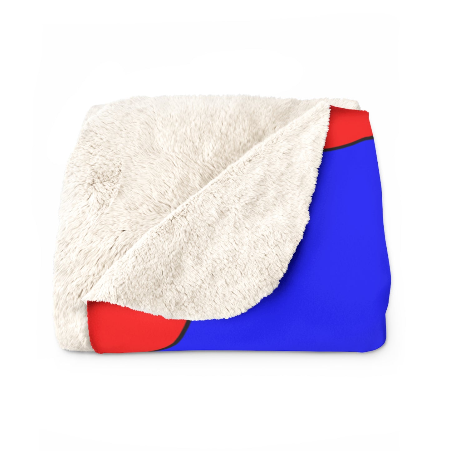 Blue, Red Retro Polka Dots Blanket Throw