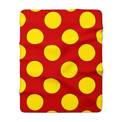 North Macedonia Retro Polka Dots Blanket Throw