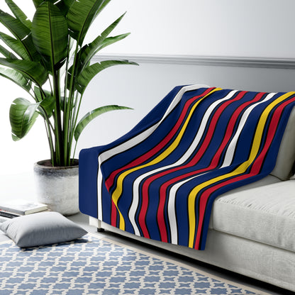 Turks And Caicos Islands Retro Stripes Blanket Throw