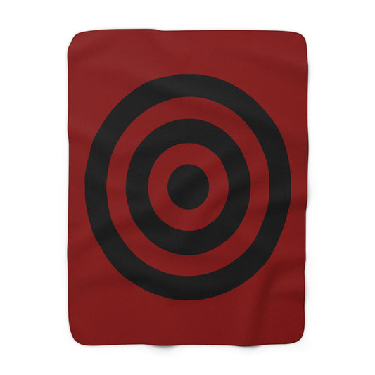 Dark Red, Black Retro Target Blanket Throw