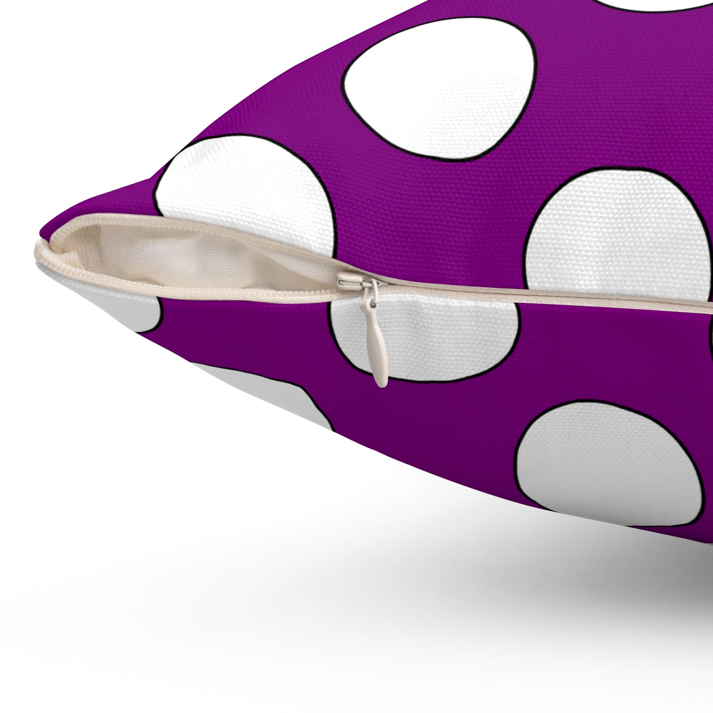 Purple, White Retro Polka Dots Cushion Pillow