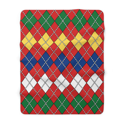 Seychelles Retro Argyle Blanket Throw