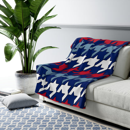 Falkland Islands Retro Houndstooth Blanket Throw