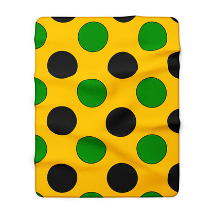 Jamaica Retro Polka Dots Blanket Throw