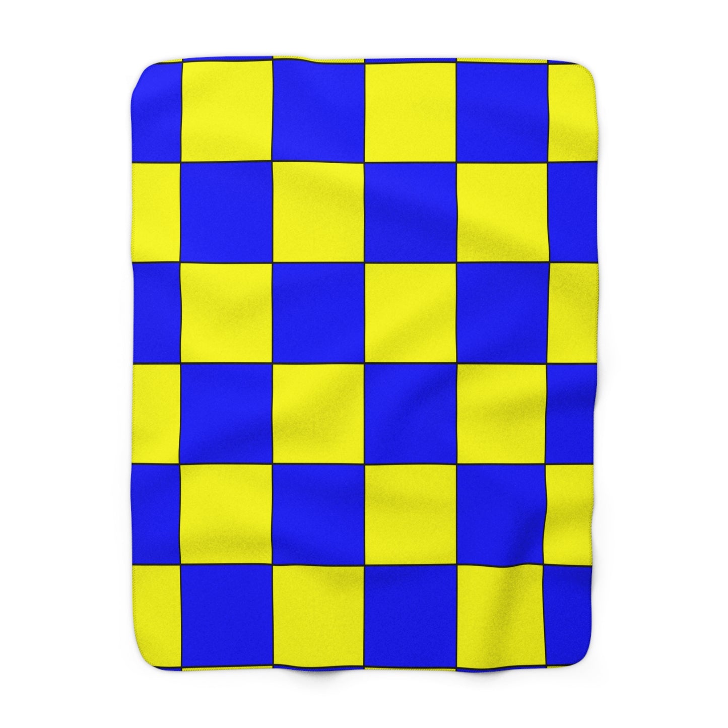 Yellow, Blue Retro Check Blanket Throw