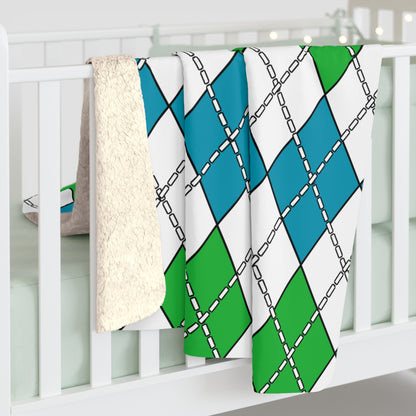 Uzbekistan Retro Argyle Blanket Throw