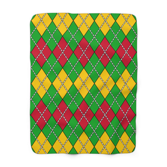 Sao Tome And Principe Retro Argyle Blanket Throw