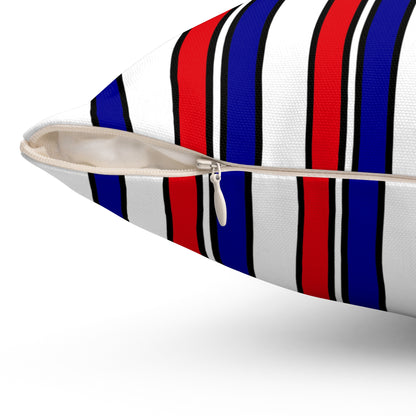 Saint Pierre And Miquelon Retro Stripes Cushion Pillow