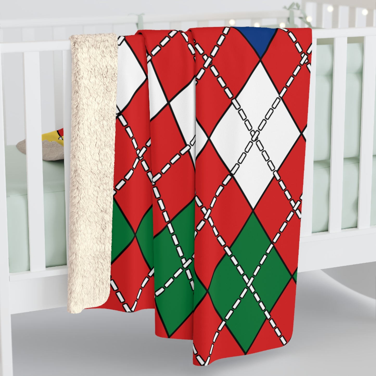 Seychelles Retro Argyle Blanket Throw