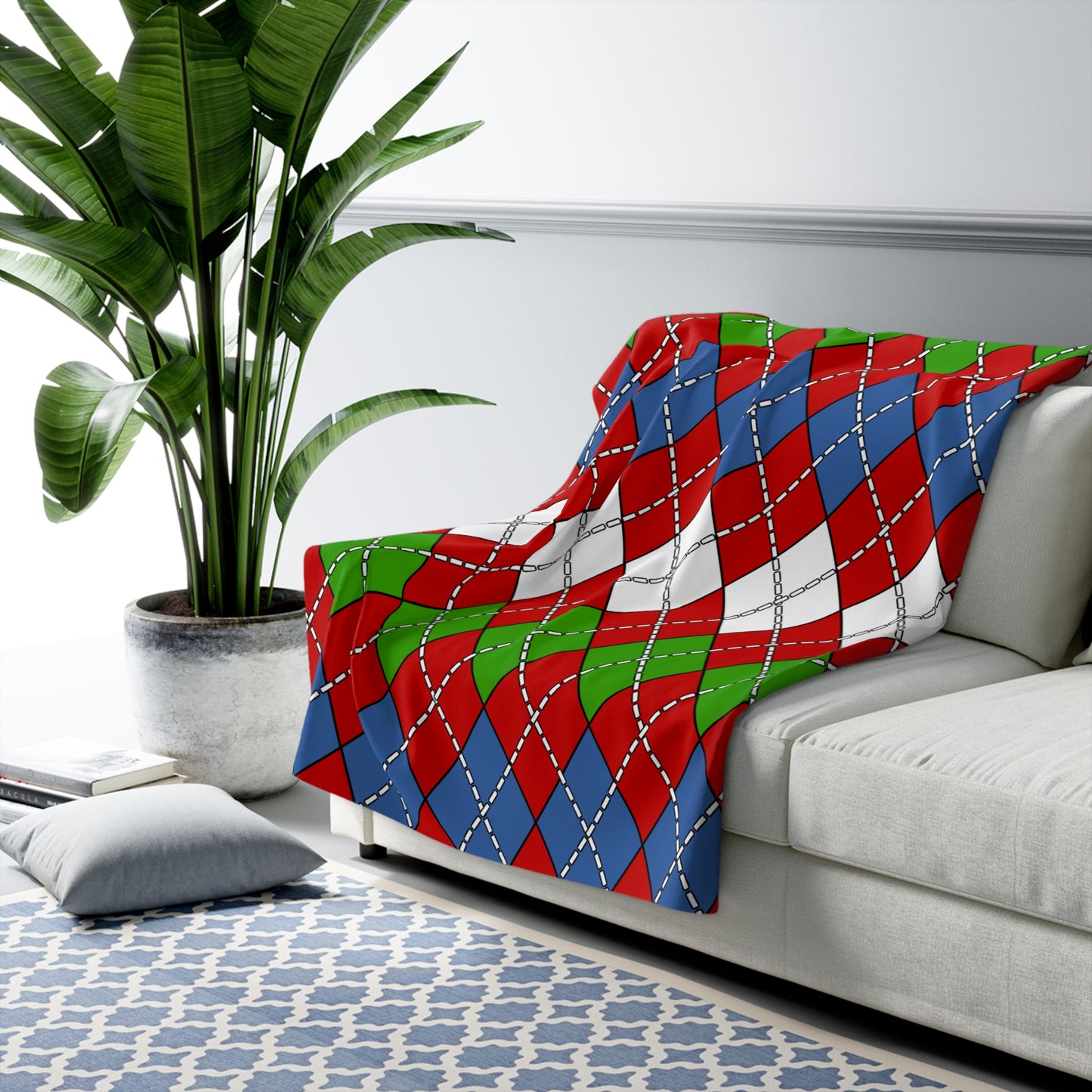Namibia Retro Argyle Blanket Throw