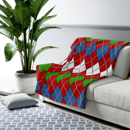 Namibia Retro Argyle Blanket Throw