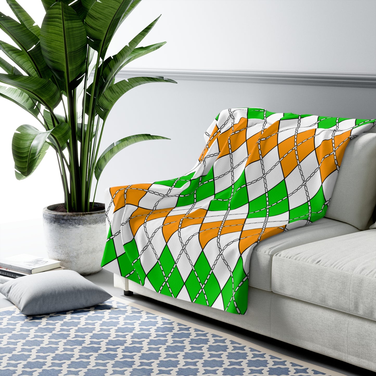 Cote Divoire Retro Argyle Blanket Throw