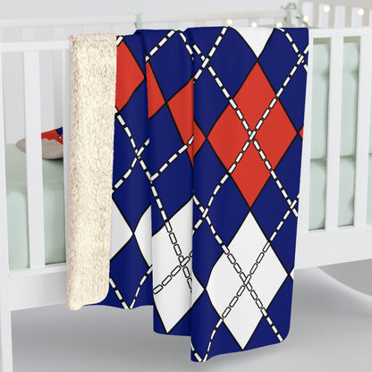 Cabo Verde Retro Argyle Blanket Throw