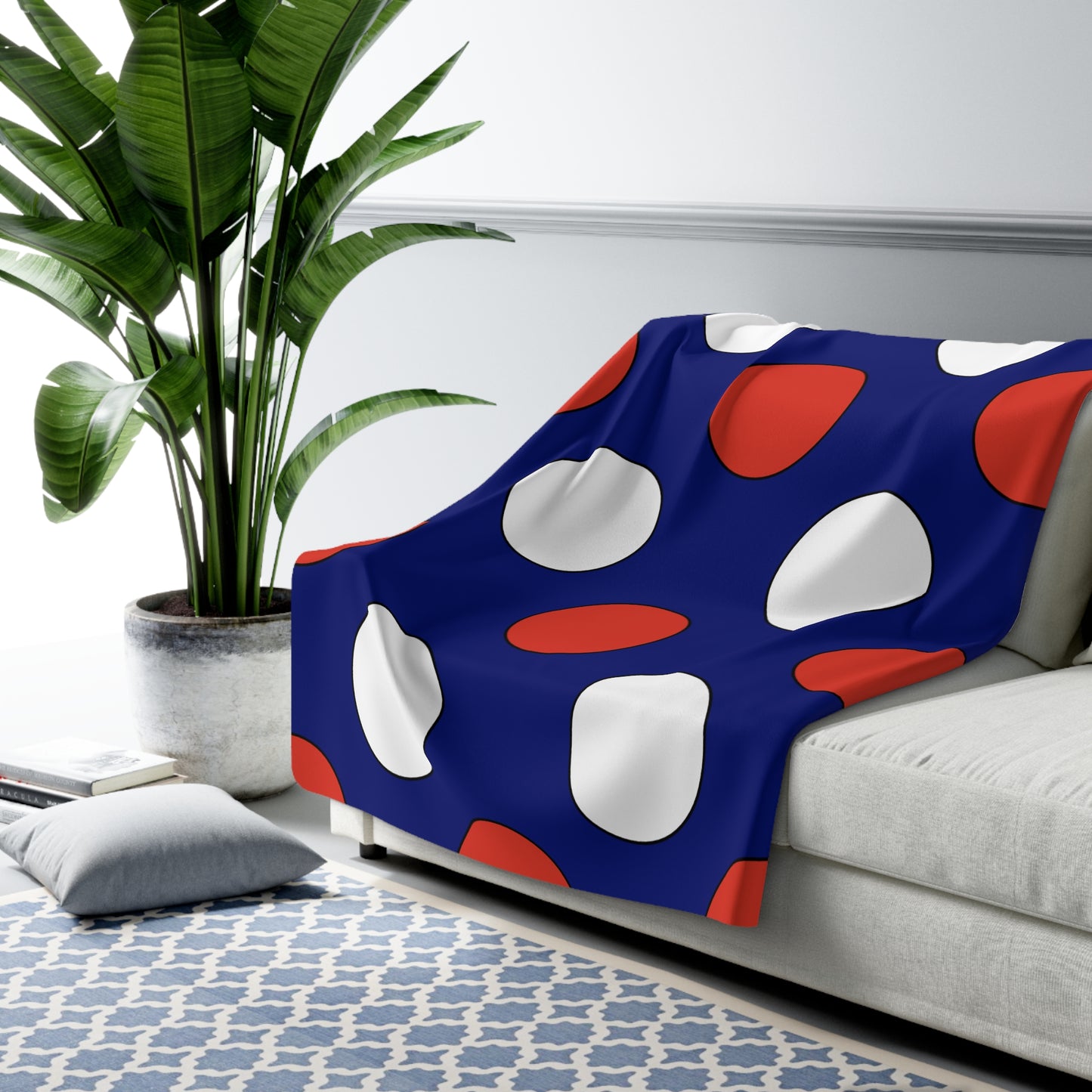 Cabo Verde Retro Polka Dots Blanket Throw