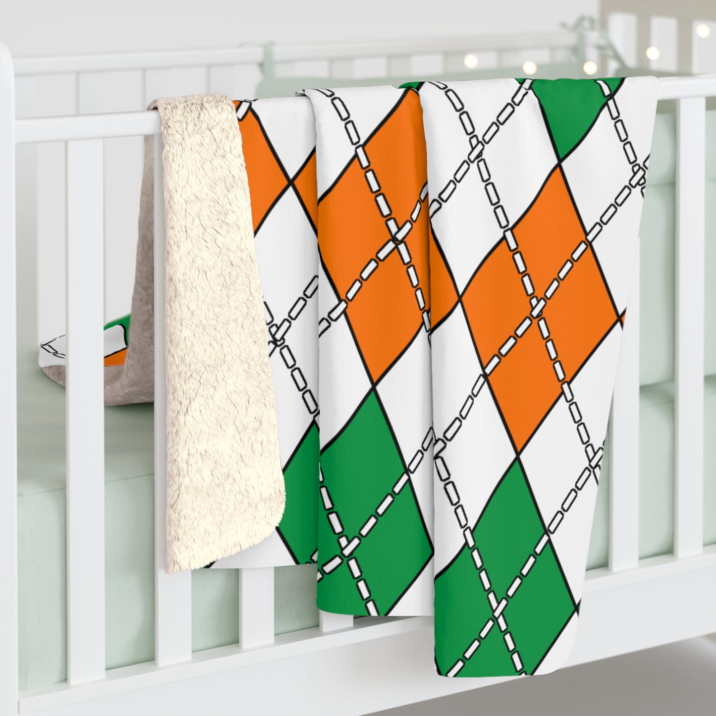 Ireland Retro Argyle Blanket Throw