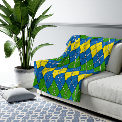 Gabon Retro Argyle Blanket Throw