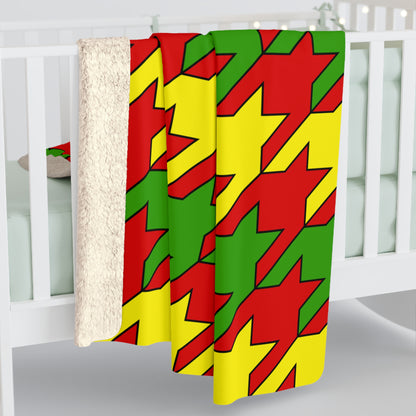 Burkina Faso Retro Houndstooth Blanket Throw