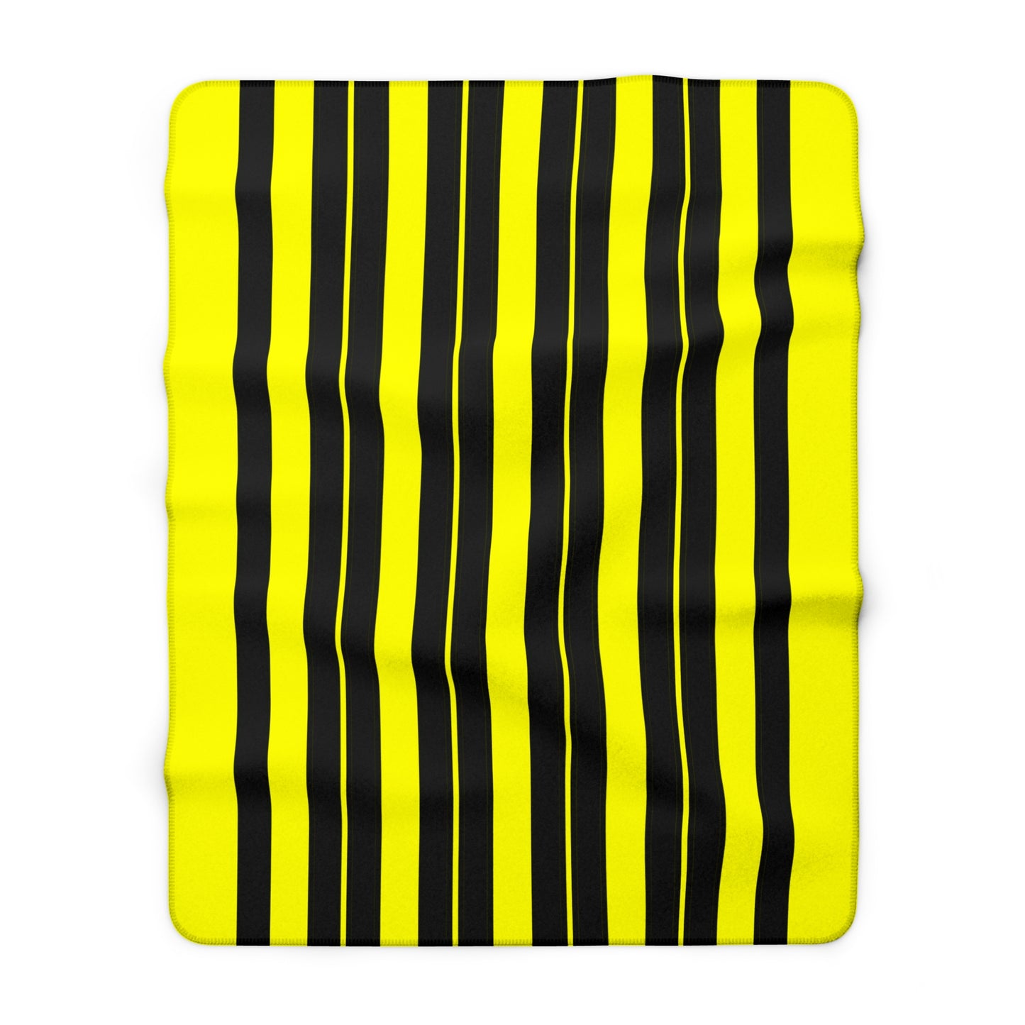 Yellow, Black Retro Stripes Blanket Throw