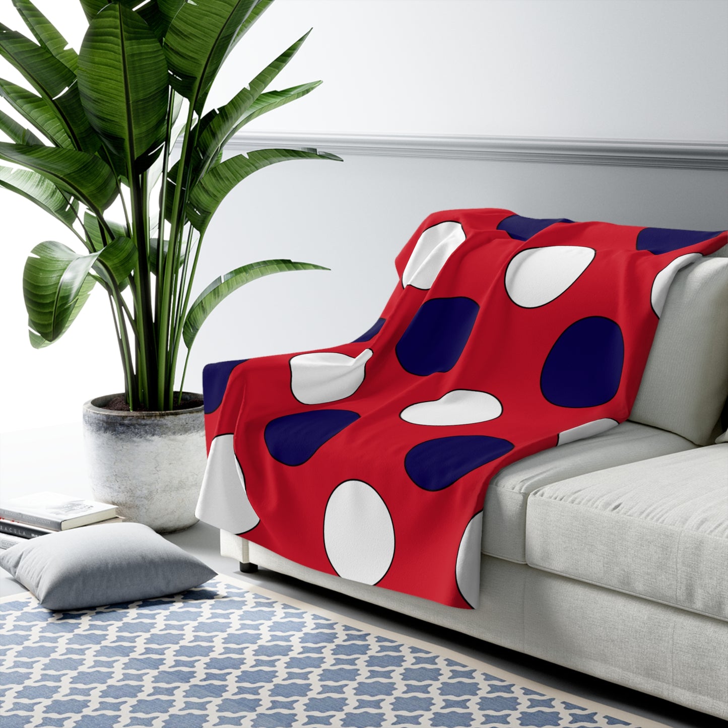 Bermuda Retro Polka Dots Blanket Throw