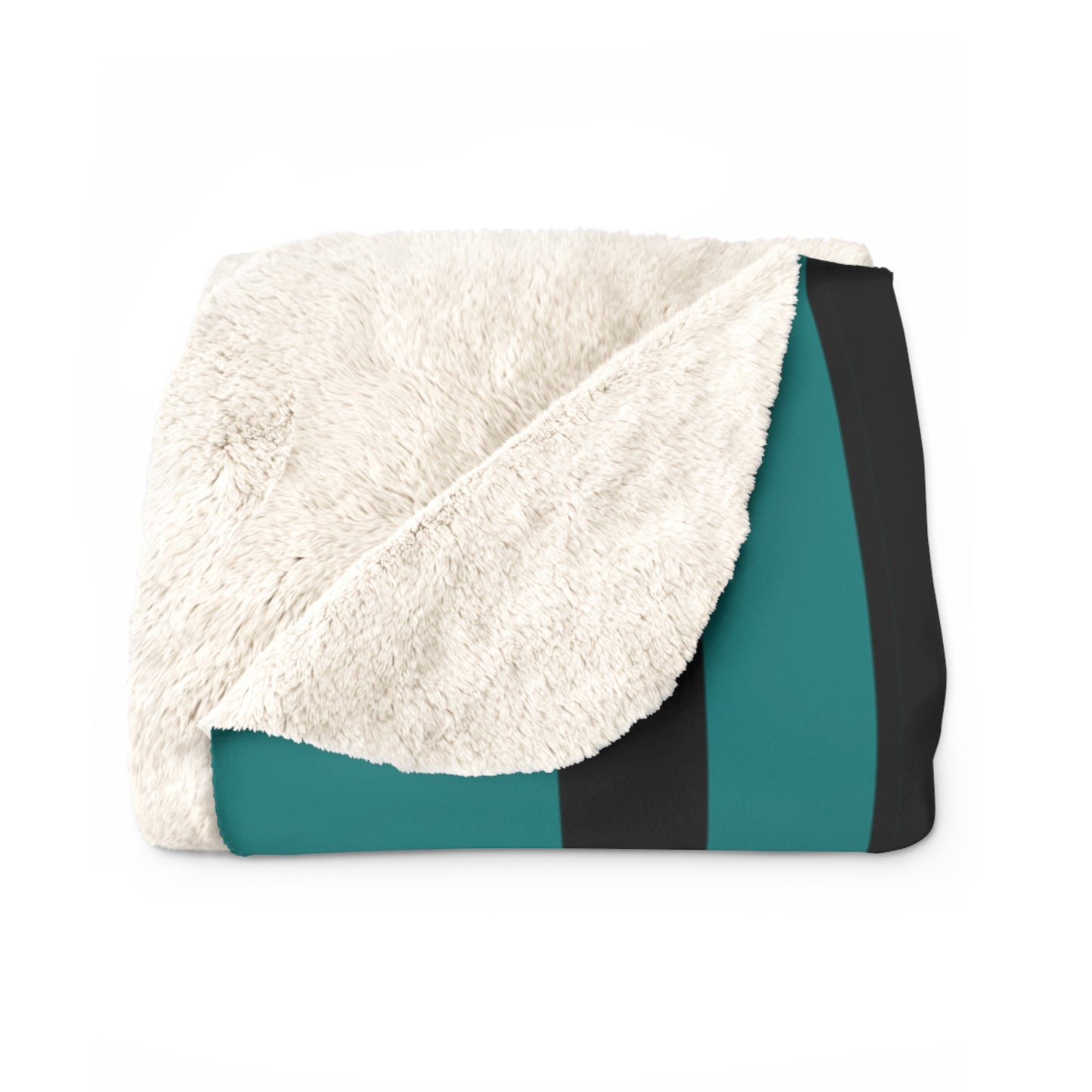 Teal, Black Retro Stripes Blanket Throw