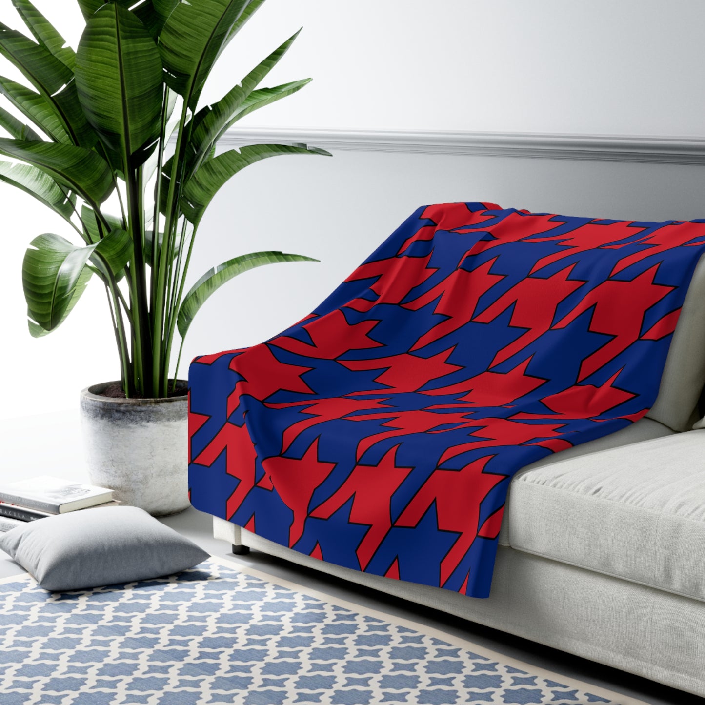 Liechtenstein Retro Houndstooth Blanket Throw