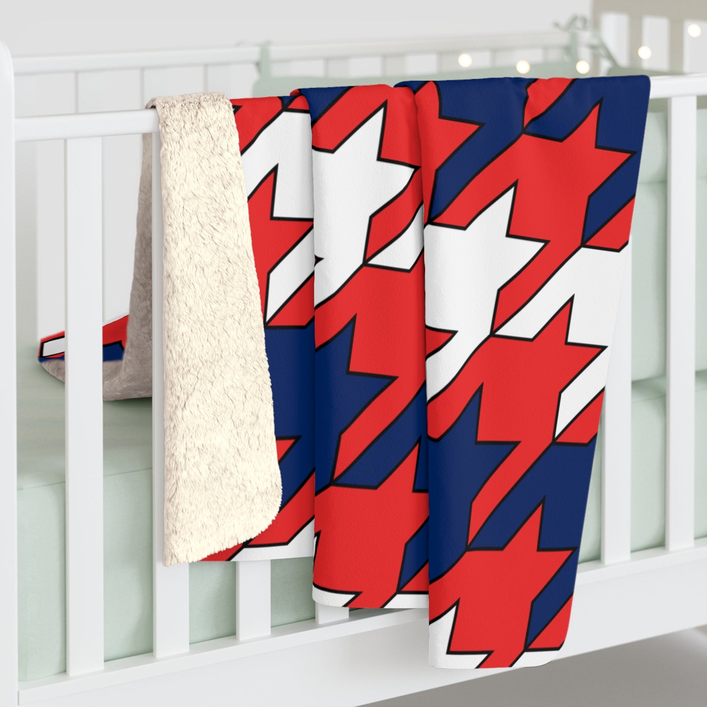 Svalbard And Jan Mayen Retro Houndstooth Blanket Throw