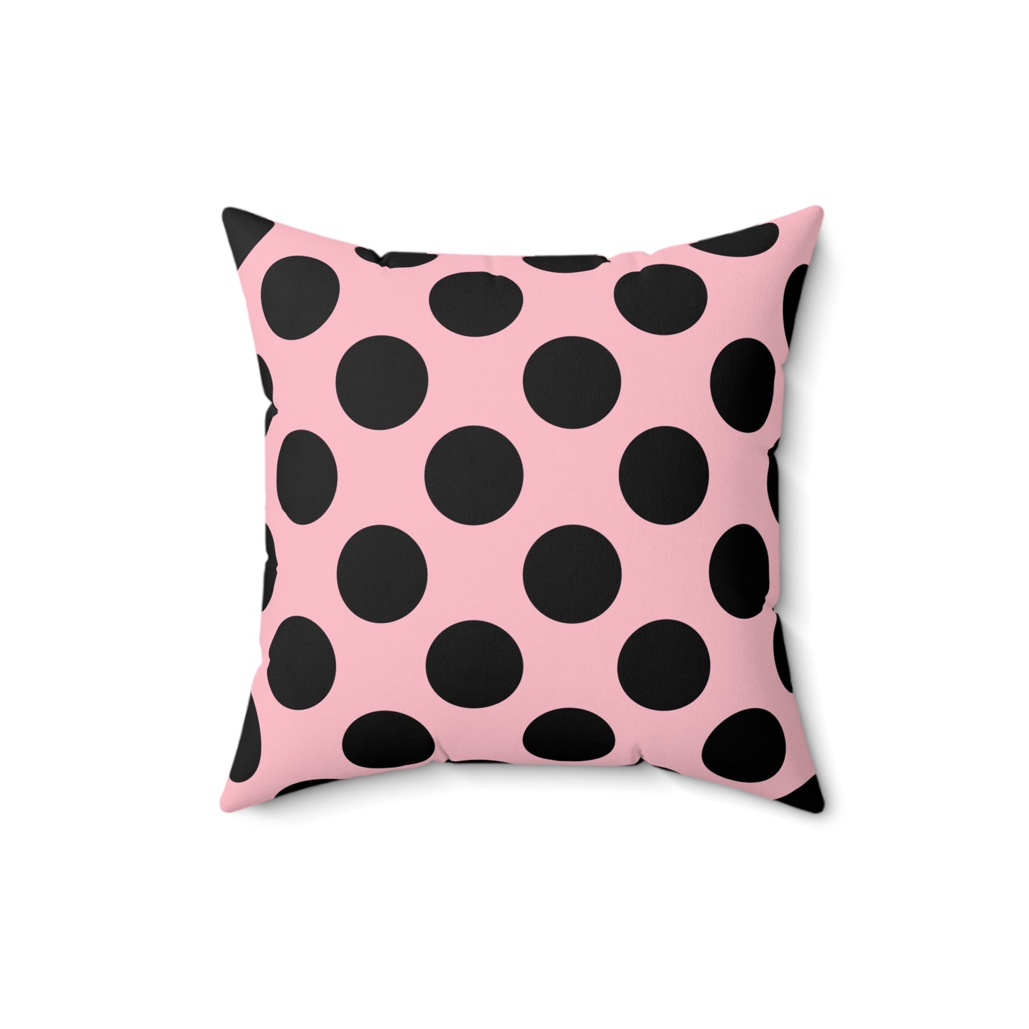 Pink, Black Retro Polka Dots Cushion Pillow