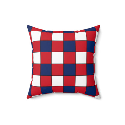 Lao Peoples Democratic Republic Retro Check Cushion Pillow