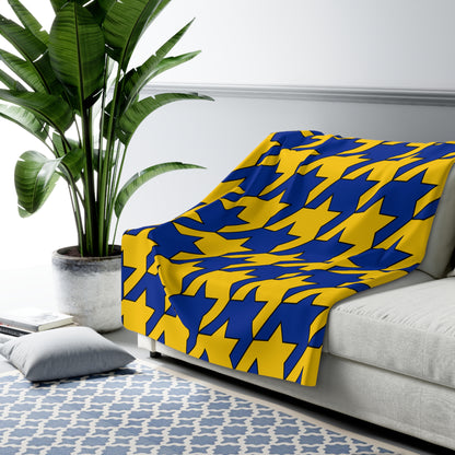 European Union Retro Houndstooth Blanket Throw