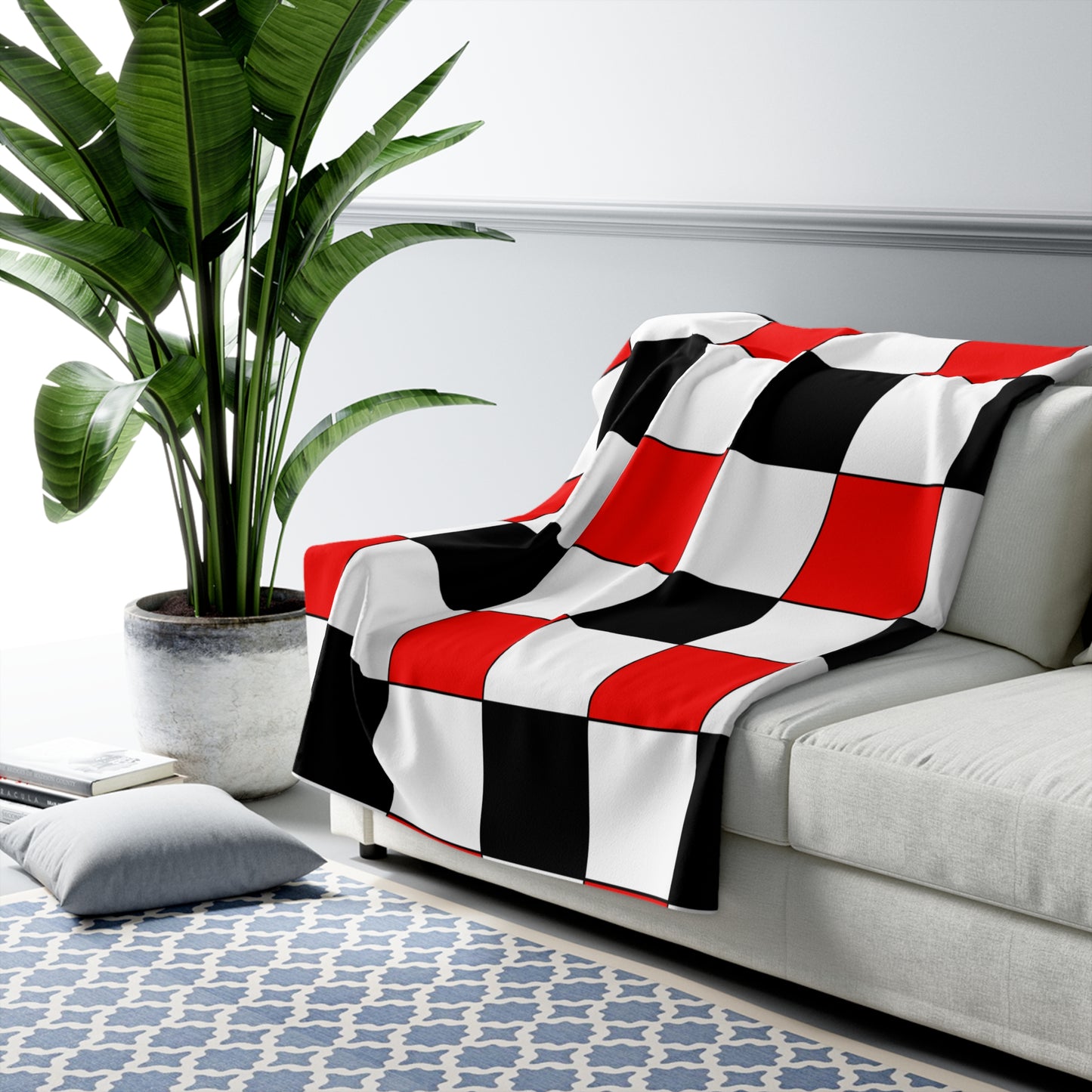 Yemen Retro Check Blanket Throw