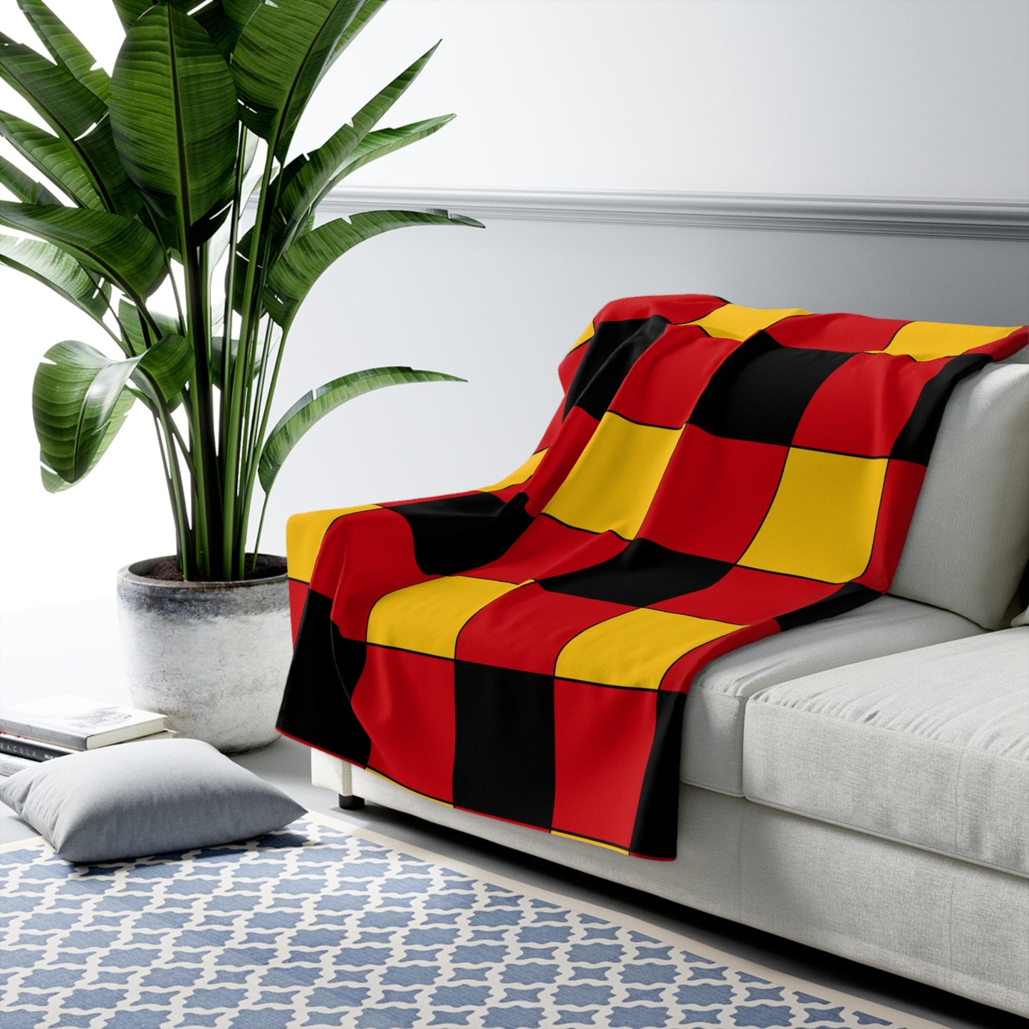 Timor Leste Retro Check Blanket Throw