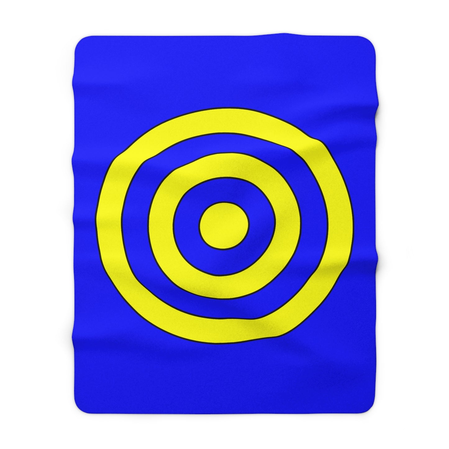 Blue, Yellow Retro Target Blanket Throw
