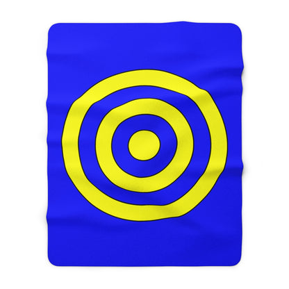 Blue, Yellow Retro Target Blanket Throw