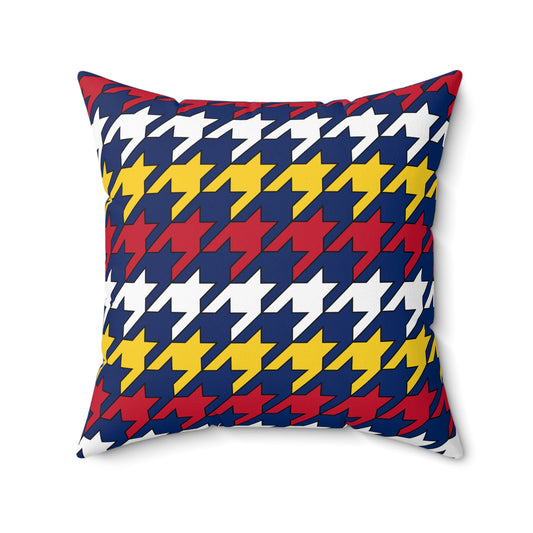 Turks And Caicos Islands Retro Houndstooth Cushion Pillow