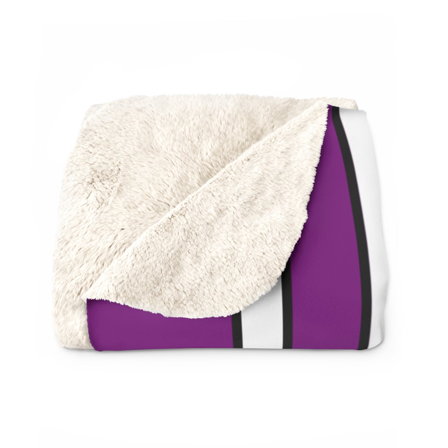 Purple, White Retro Stripes Blanket Throw