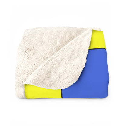 Royal Blue, Yellow Retro Check Blanket Throw